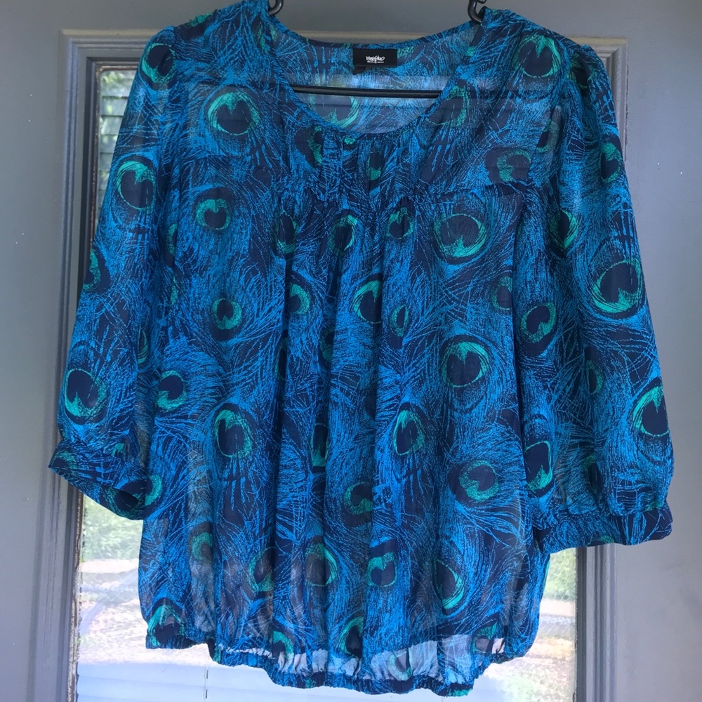 Blue peacock blouse